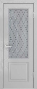 Купить двери НЕО-1, шпон ясень, светло-серые, стекло в Москве в интернет-магазине dveri-doors.com