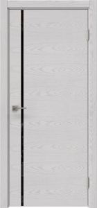 Купить межкомнатную дверь Vitrum P01H, шпон ясень серый, триплекс черный в Москве в интернет-магазине dveri-doors.com
