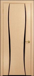 Купить ульяновскую дверь, "Арт Деко" Лиана-2  Белёный дуб Стекло чёрное в Москве в интернет-магазине dveri-doors.com