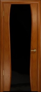 Ульяновские двери, "Арт Деко",Лиана-3 ,Анегри тёмное , стекло чёрное